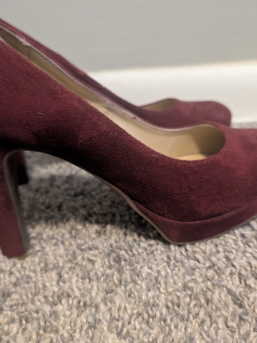 Unlisted by Kenneth Cole Wine Suede Platform Pumps